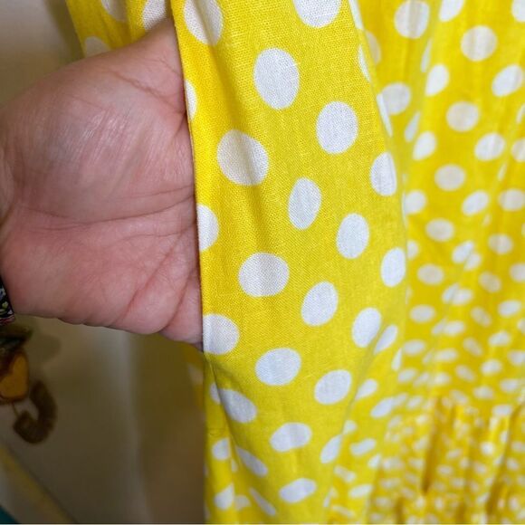 Lisa Marie Fernandez for target linen blend polka dot maxi off the shoulder - Picture 6 of 11